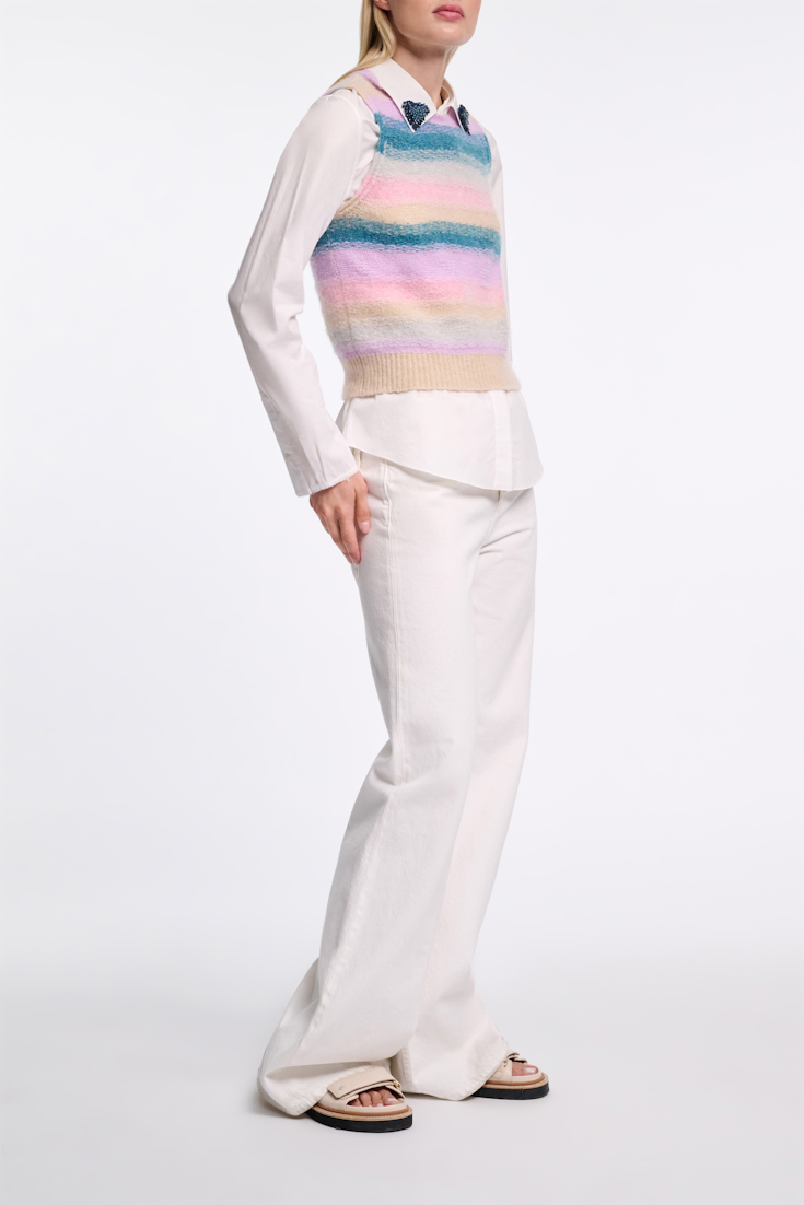 Dorothee Schumacher Extra soft cashmere stripe shell candy stripe