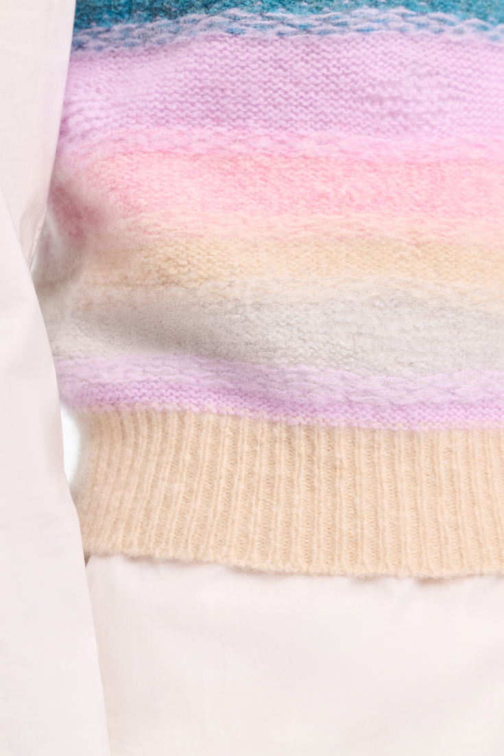 Dorothee Schumacher Extra soft cashmere stripe shell candy stripe