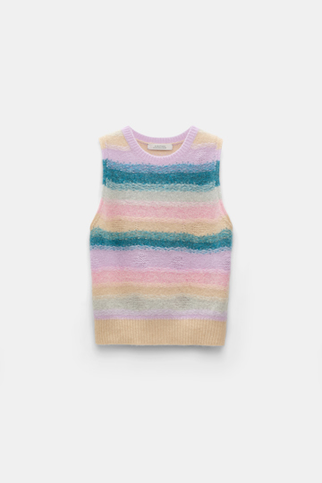 Dorothee Schumacher Extra soft cashmere stripe shell candy stripe