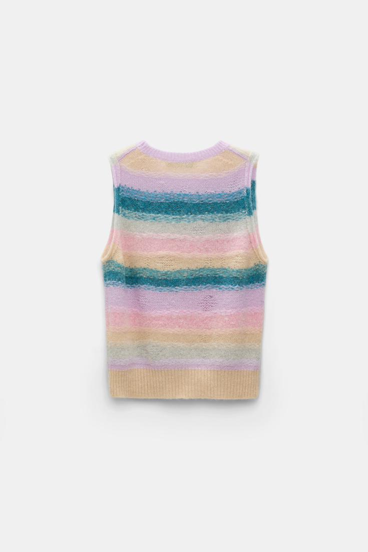 Dorothee Schumacher Extra soft cashmere stripe shell candy stripe