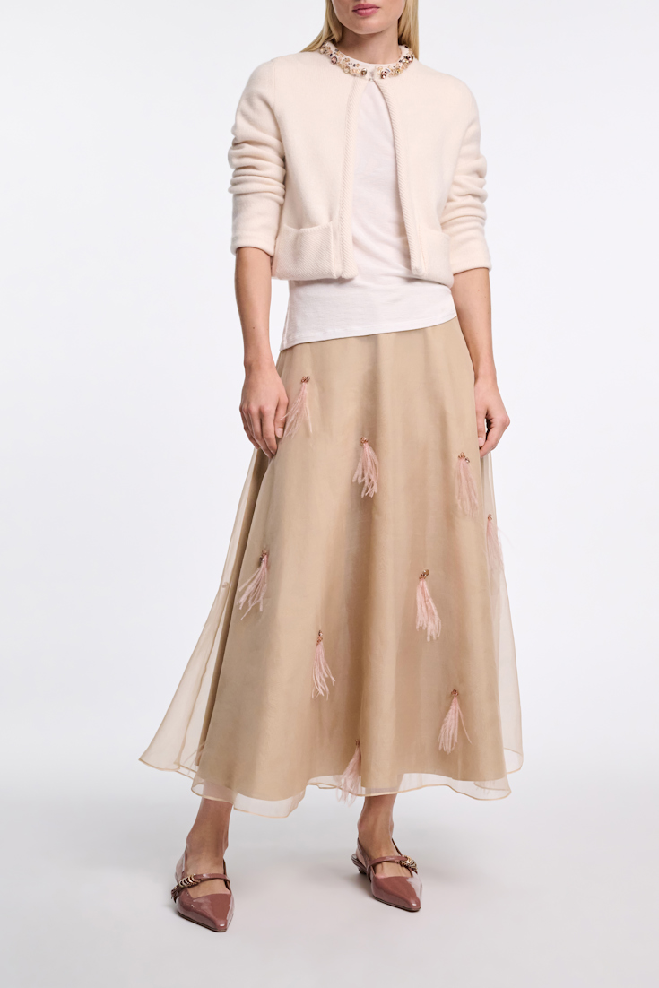 Dorothee Schumacher Embellished cashmere cardigan orchid white