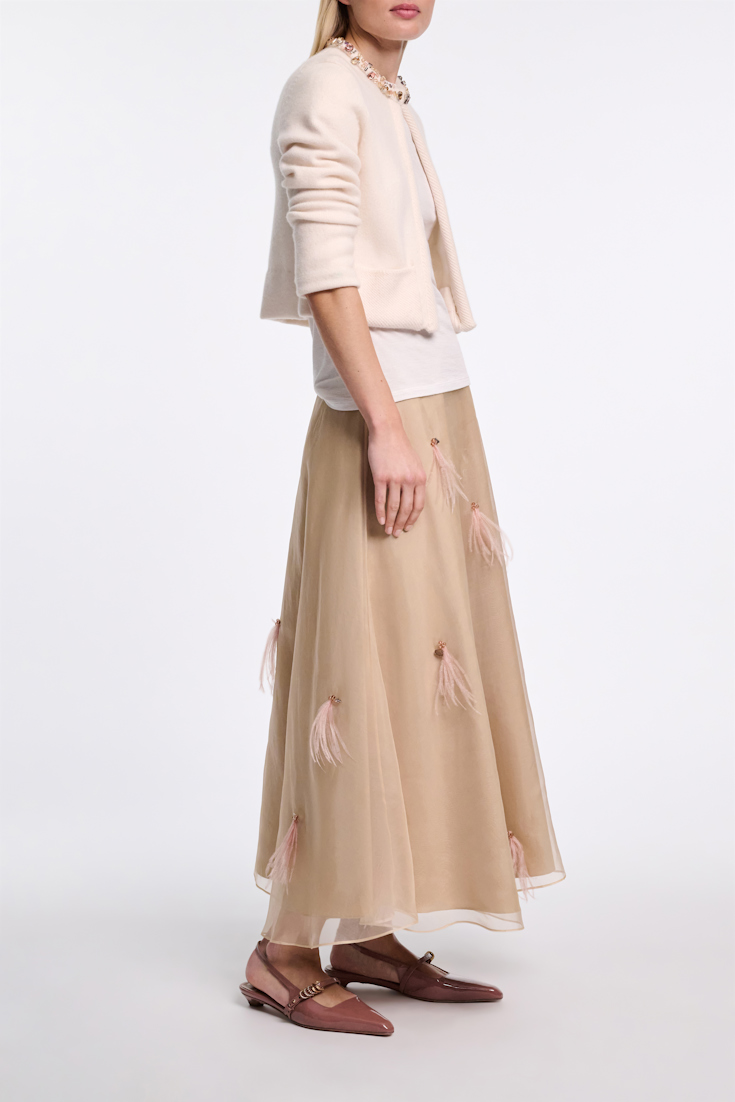 Dorothee Schumacher Embellished cashmere cardigan orchid white