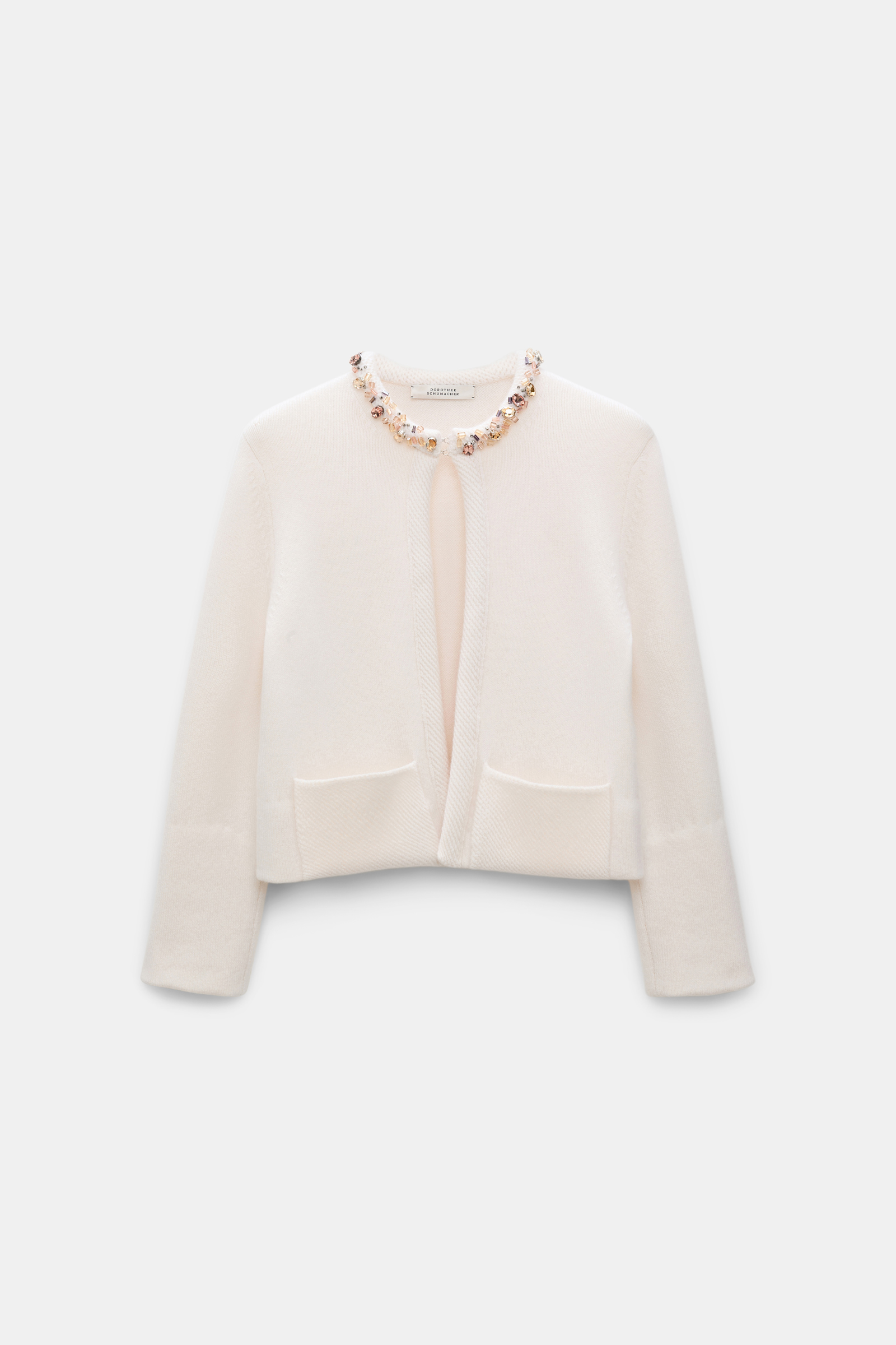 Dorothee Schumacher Embellished cashmere cardigan orchid white
