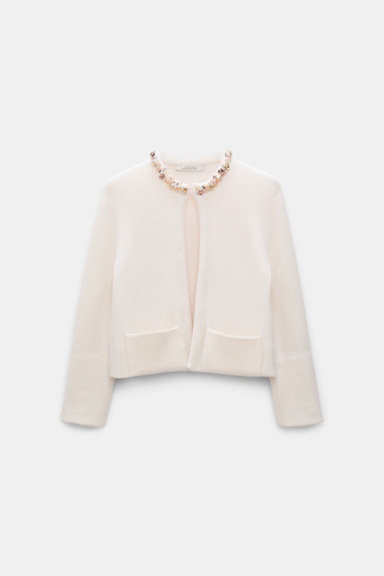 Dorothee Schumacher Embellished cashmere cardigan orchid white