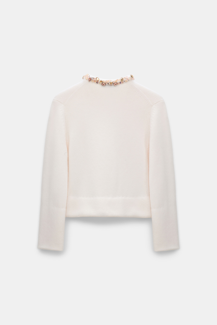 Dorothee Schumacher Embellished cashmere cardigan orchid white