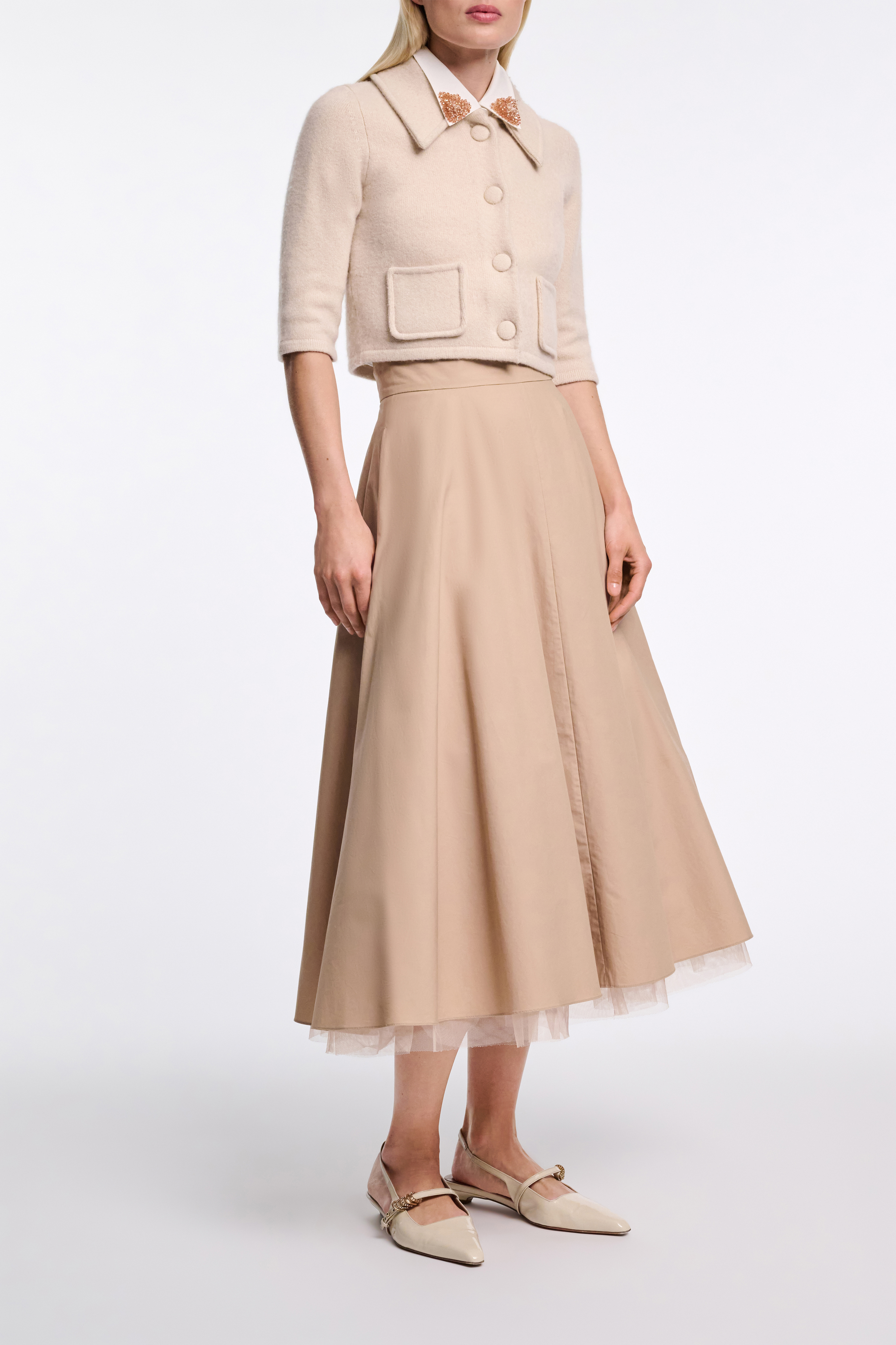 Dorothee Schumacher Cropped Merino-cashmere knit