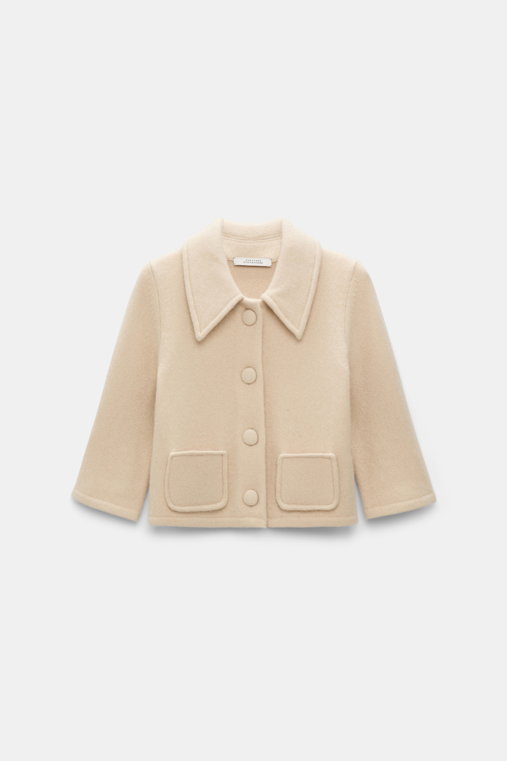 Dorothee Schumacher Cropped Merino-cashmere knit jacket angora