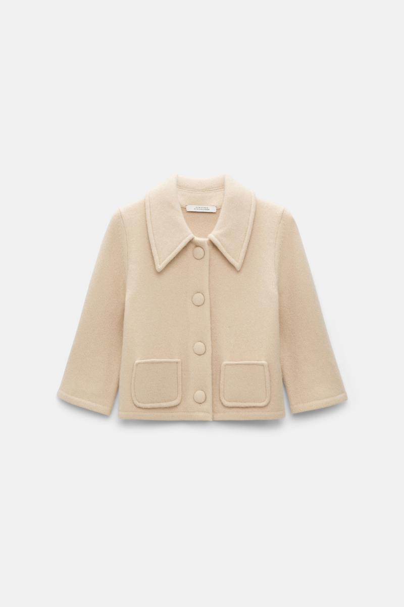 Shop Dorothee Schumacher Cropped Merino-cashmere Knit Jacket