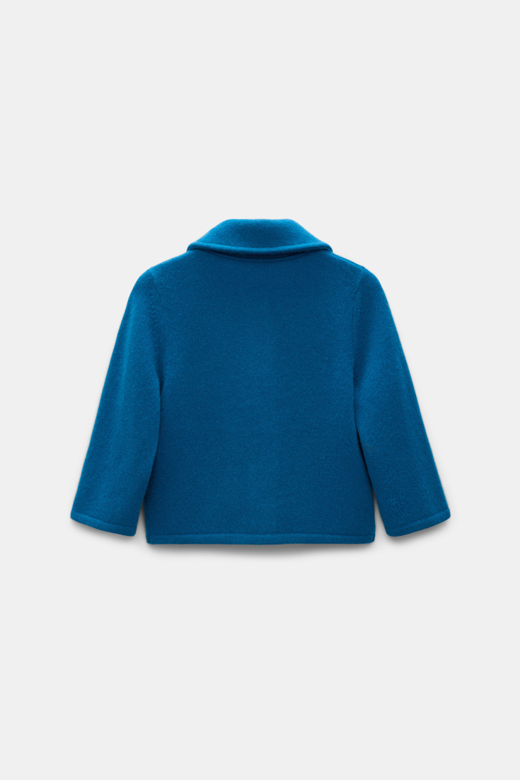 Dorothee Schumacher Cropped Merino-cashmere knit jacket blue coral