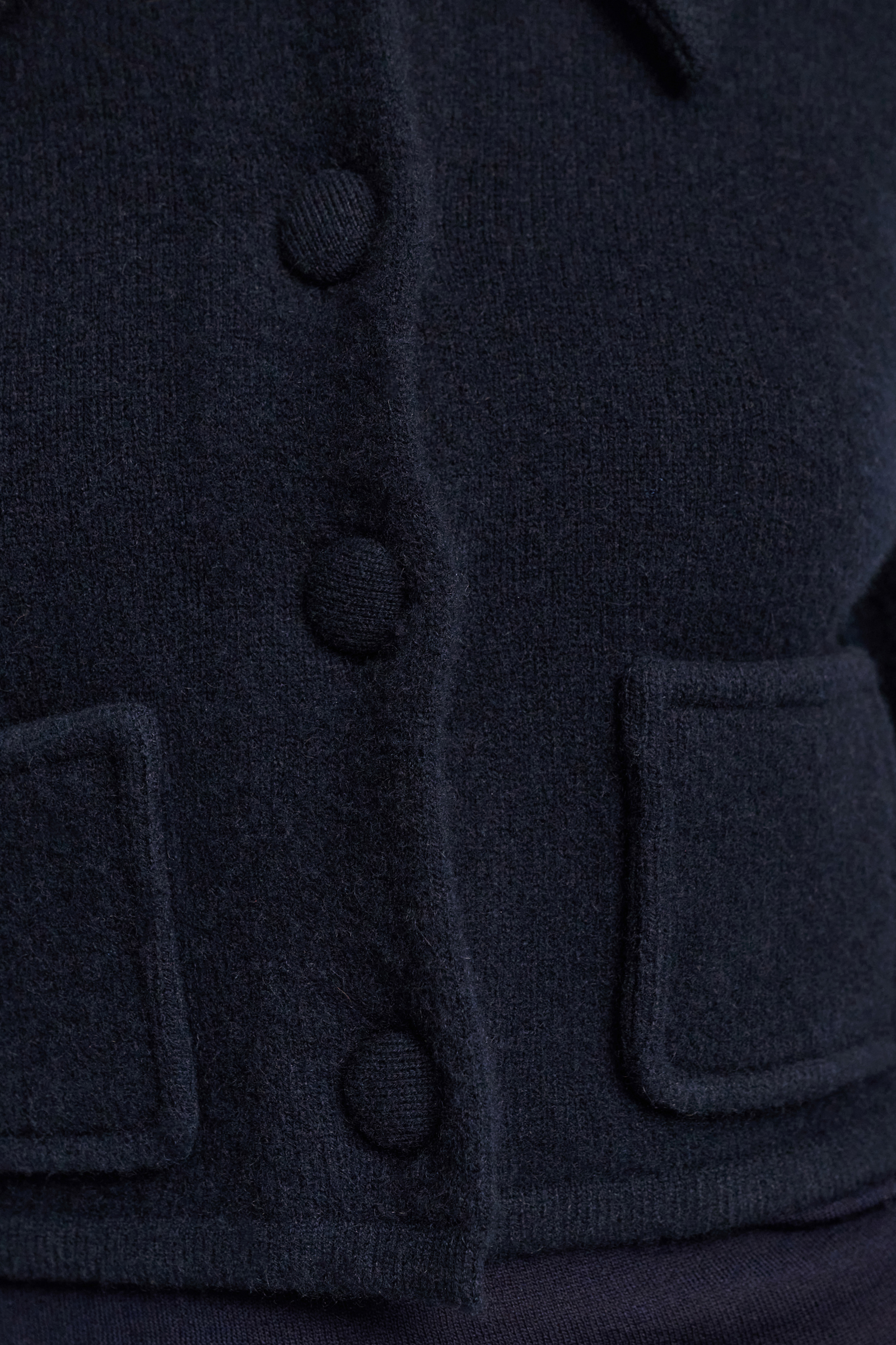 Dorothee Schumacher Cropped Merino-cashmere knit jacket dark navy
