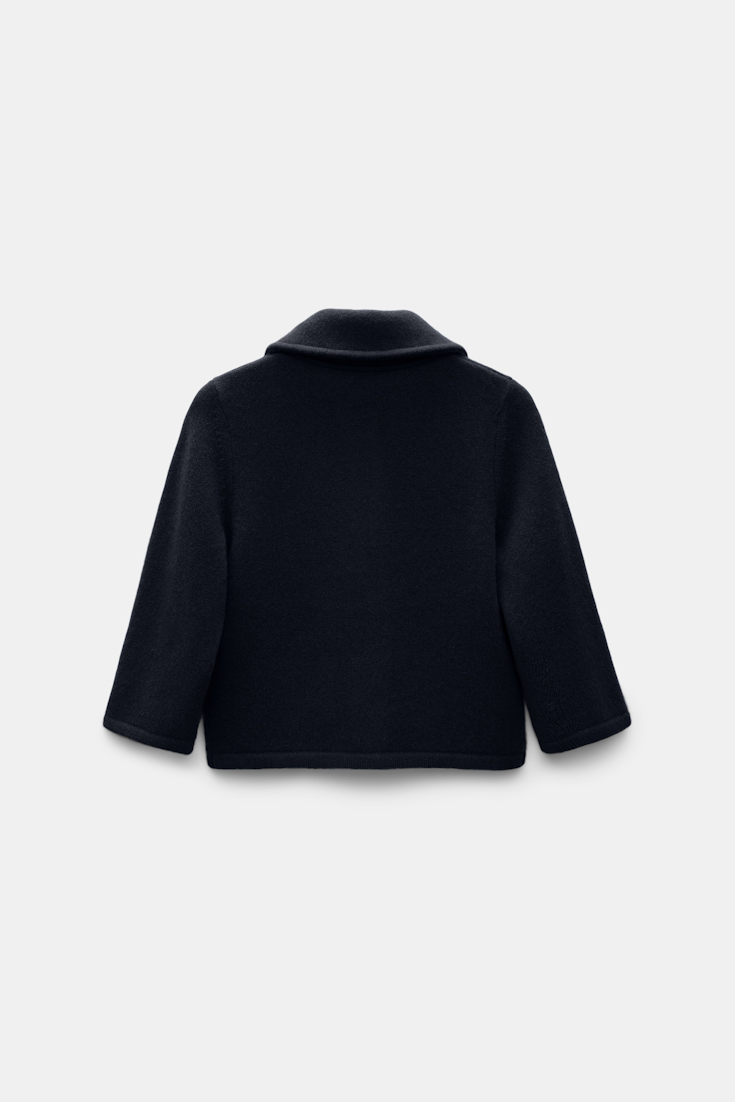 Dorothee Schumacher Cropped Merino-cashmere knit jacket dark navy