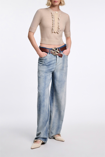 Dorothee Schumacher Woll-Kaschmir Pullover mit Volants trench