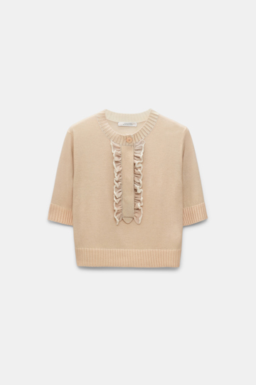 Dorothee Schumacher Woll-Kaschmir Pullover mit Volants trench