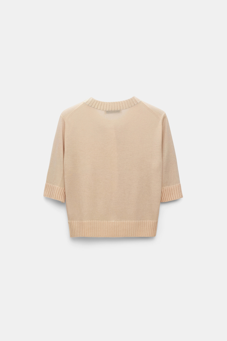 Dorothee Schumacher Wool-cashmere knit top with ruffle panel trench