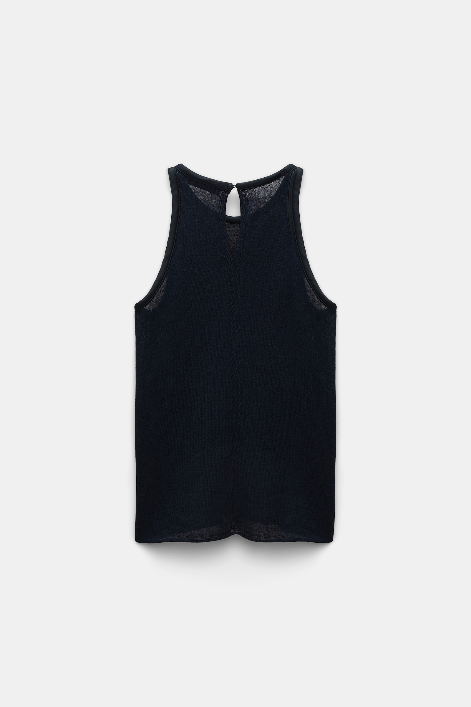 Dorothee Schumacher Knit tank top with silk trim dark navy