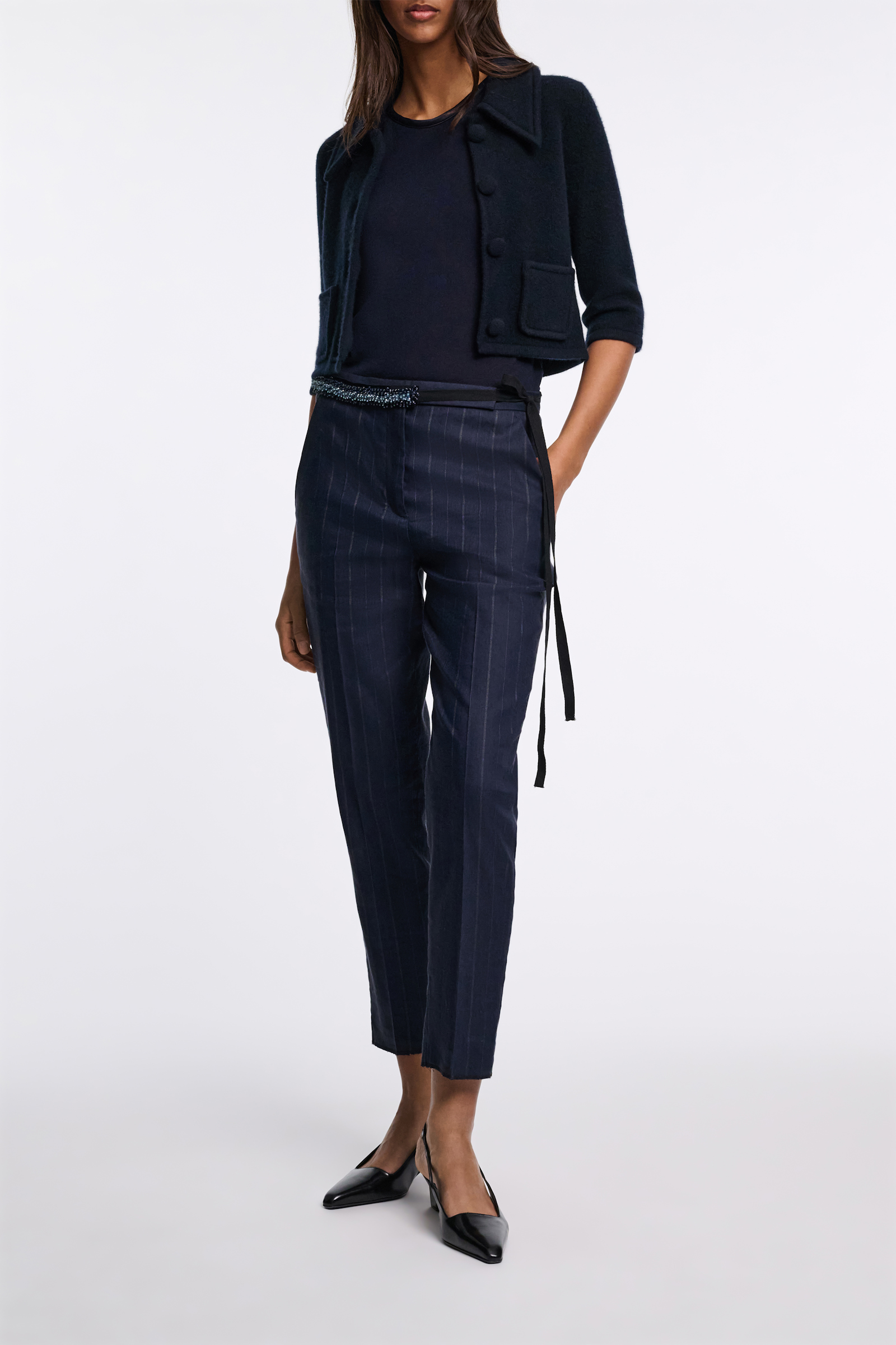 Dorothee Schumacher Boxcalf belt with D-rose buckle pure white
