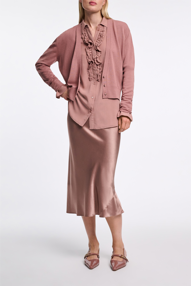 Dorothee Schumacher Cardigan with deep V-neckline burnt tan