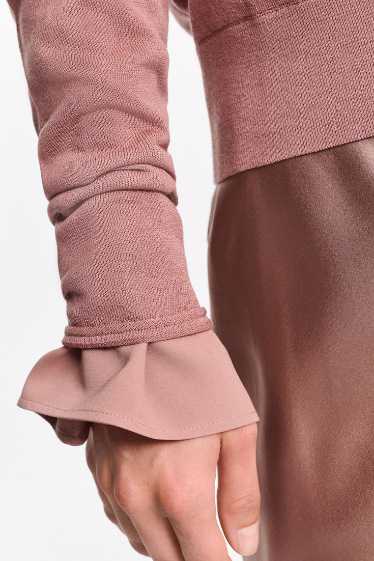 Dorothee Schumacher Cardigan with deep V-neckline burnt tan