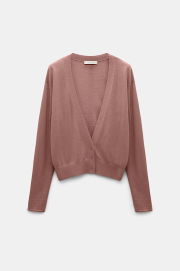 Dorothee Schumacher Cardigan with deep V-neckline burnt tan