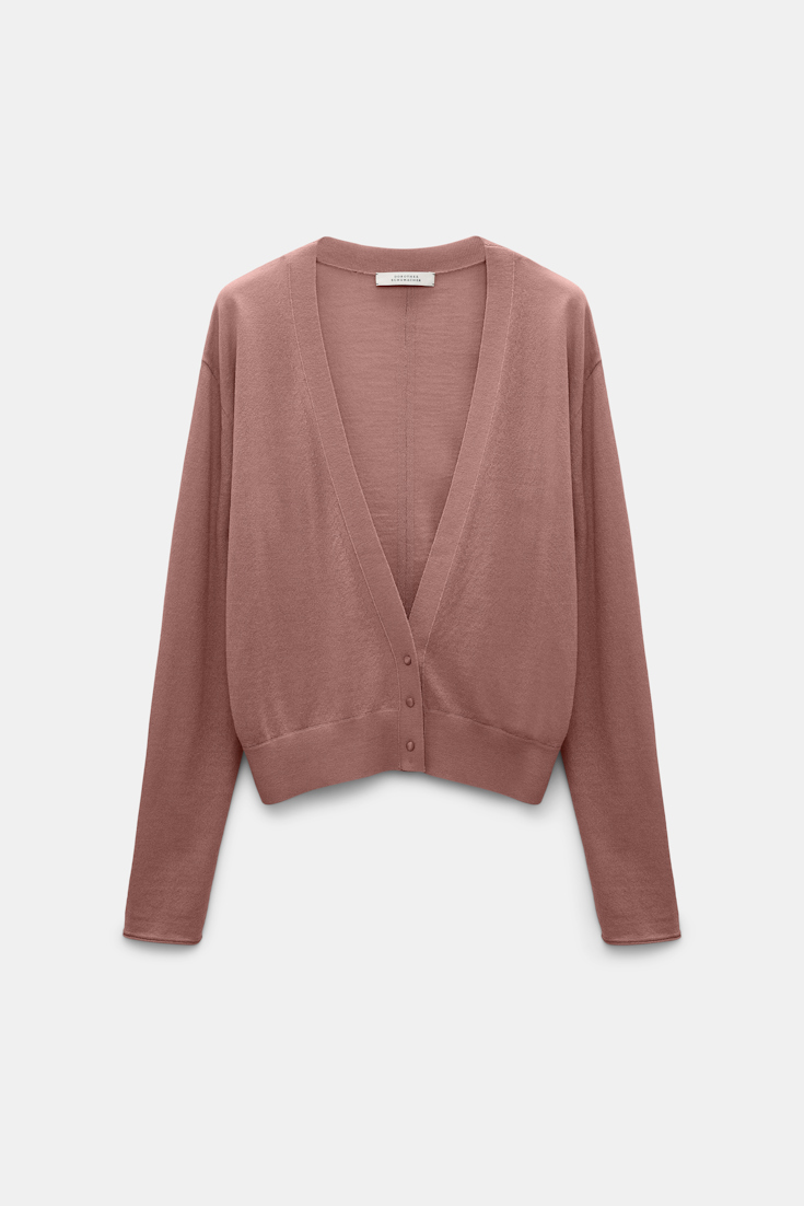 Dorothee Schumacher Cardigan with deep V-neckline burnt tan