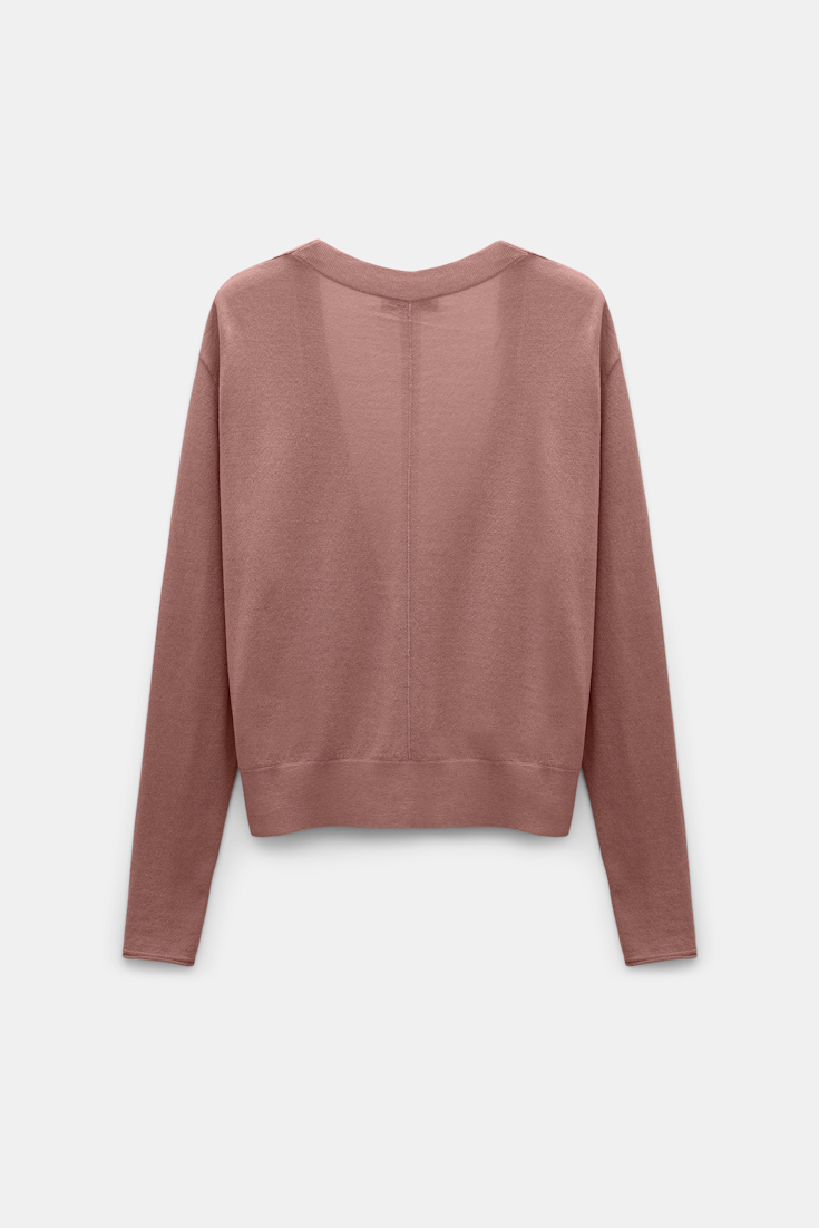 Dorothee Schumacher Cardigan with deep V-neckline burnt tan