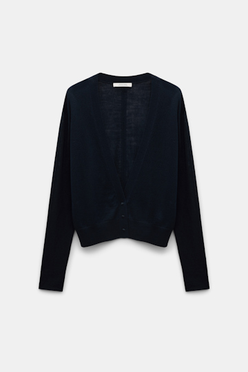 Dorothee Schumacher Cardigan with deep V-neckline dark navy