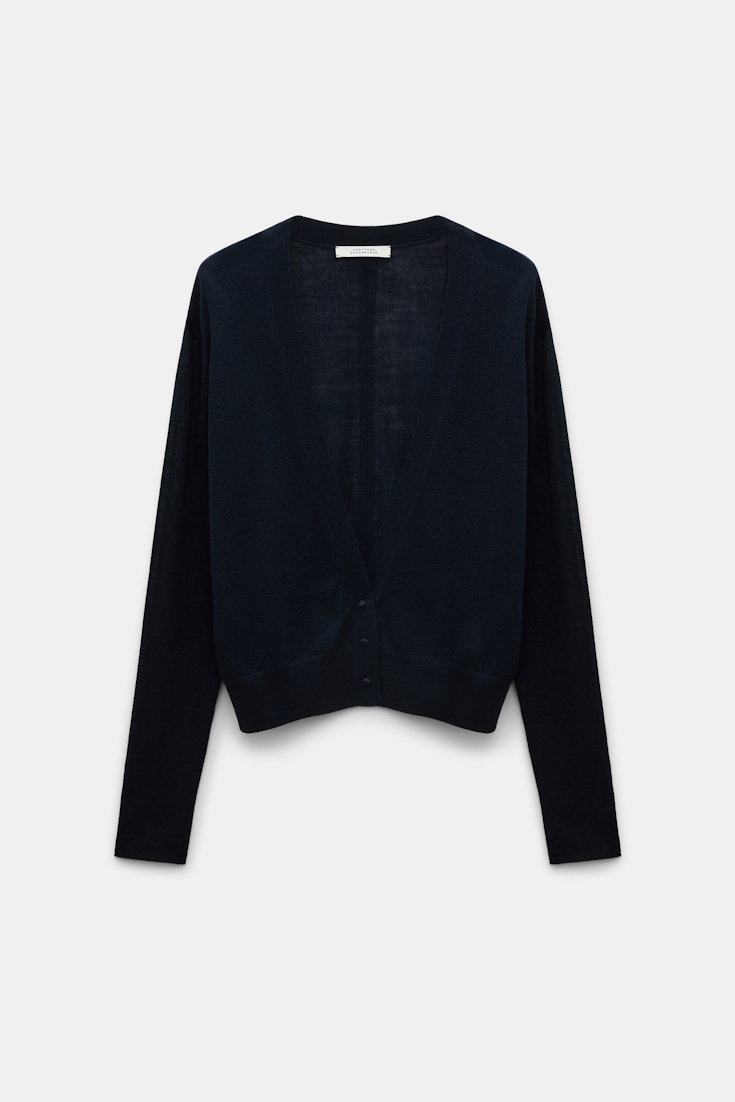 Dorothee Schumacher Cardigan with deep V-neckline dark navy