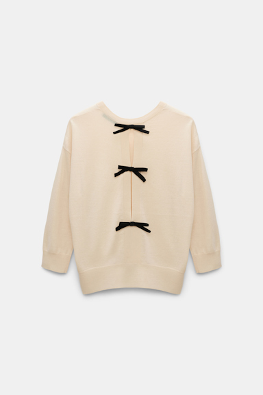 Dorothee Schumacher Pullover mit abnehmbaren Schleifen am Rücken ivory