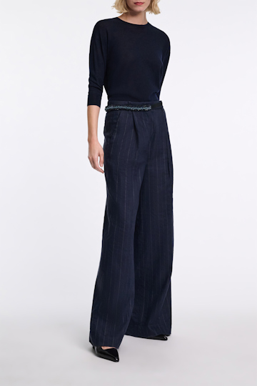 Dorothee Schumacher Pullover with satin bows on the back dark navy