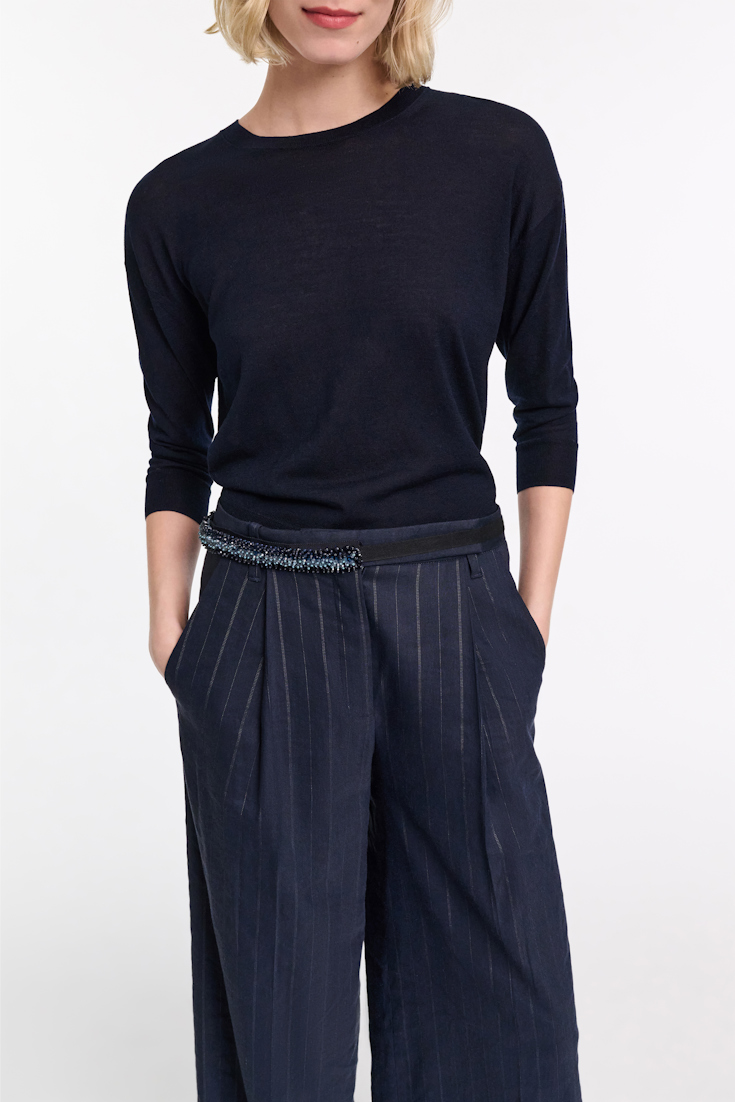 Dorothee Schumacher Pullover with satin bows on the back dark navy