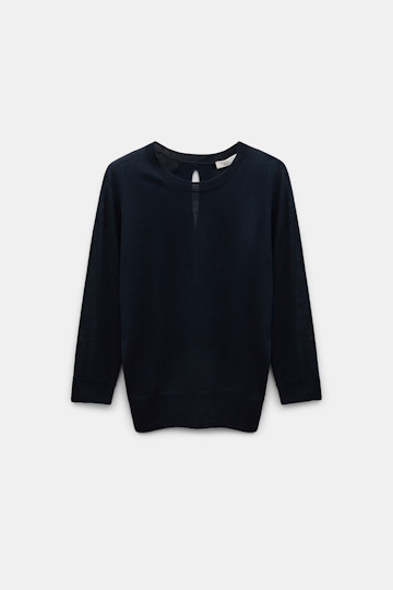 Dorothee Schumacher Pullover with satin bows on the back dark navy