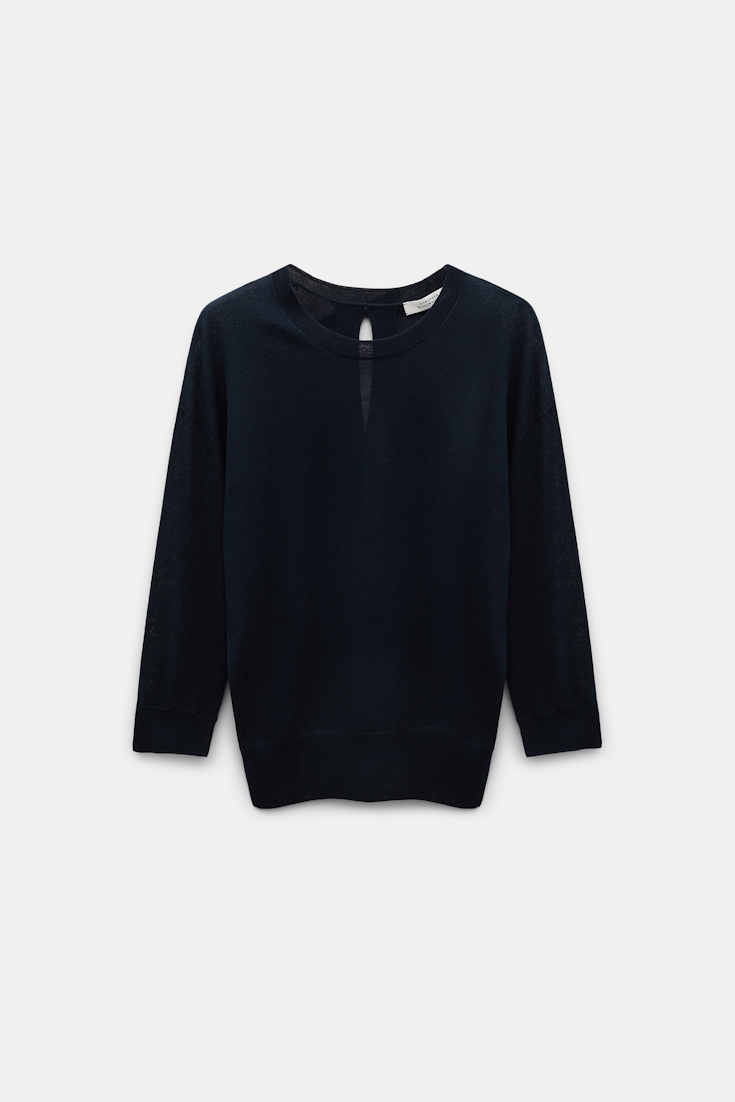 Dorothee Schumacher Pullover with satin bows on the back dark navy