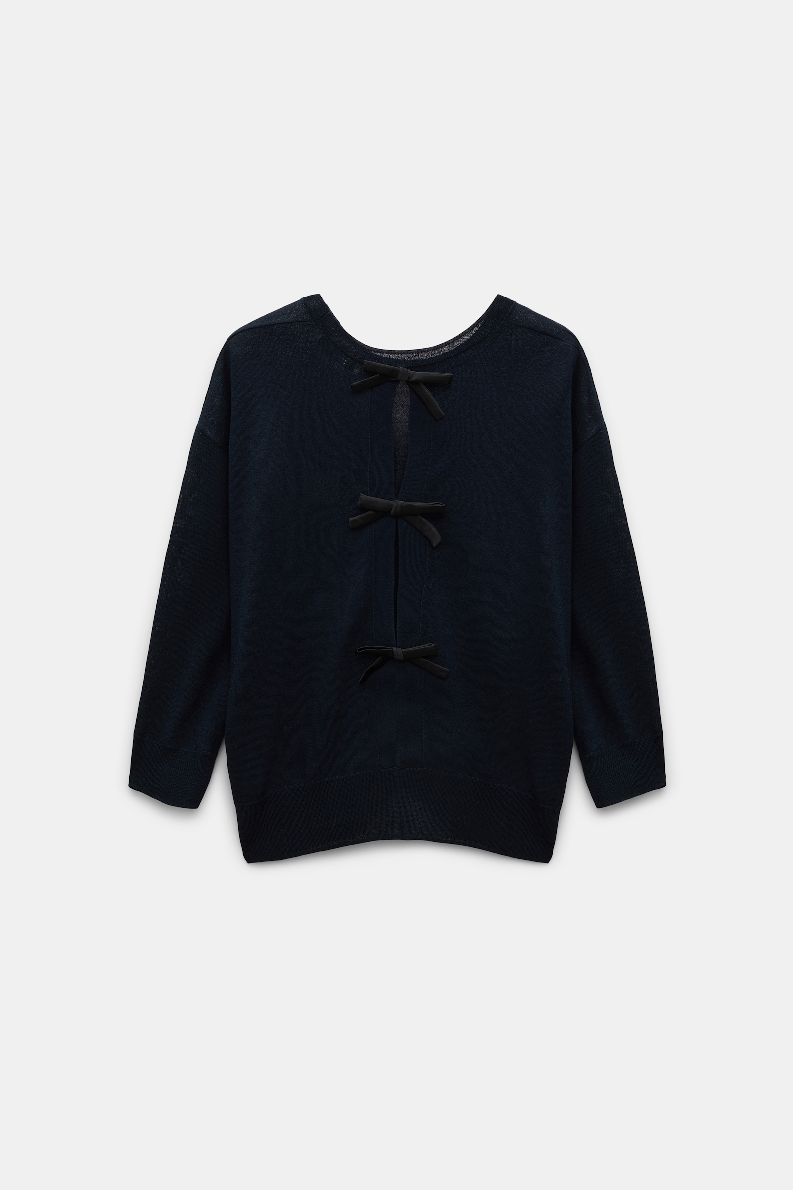 Dorothee Schumacher Pullover with satin bows on the back dark navy
