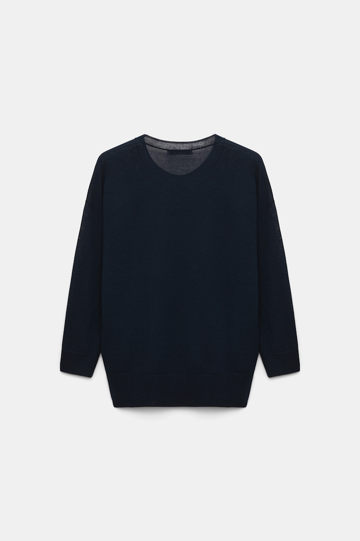 Dorothee Schumacher Pullover with embellished organza detail dark navy