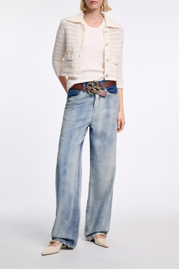 Dorothee Schumacher Pointelle knit jacket creamwhite