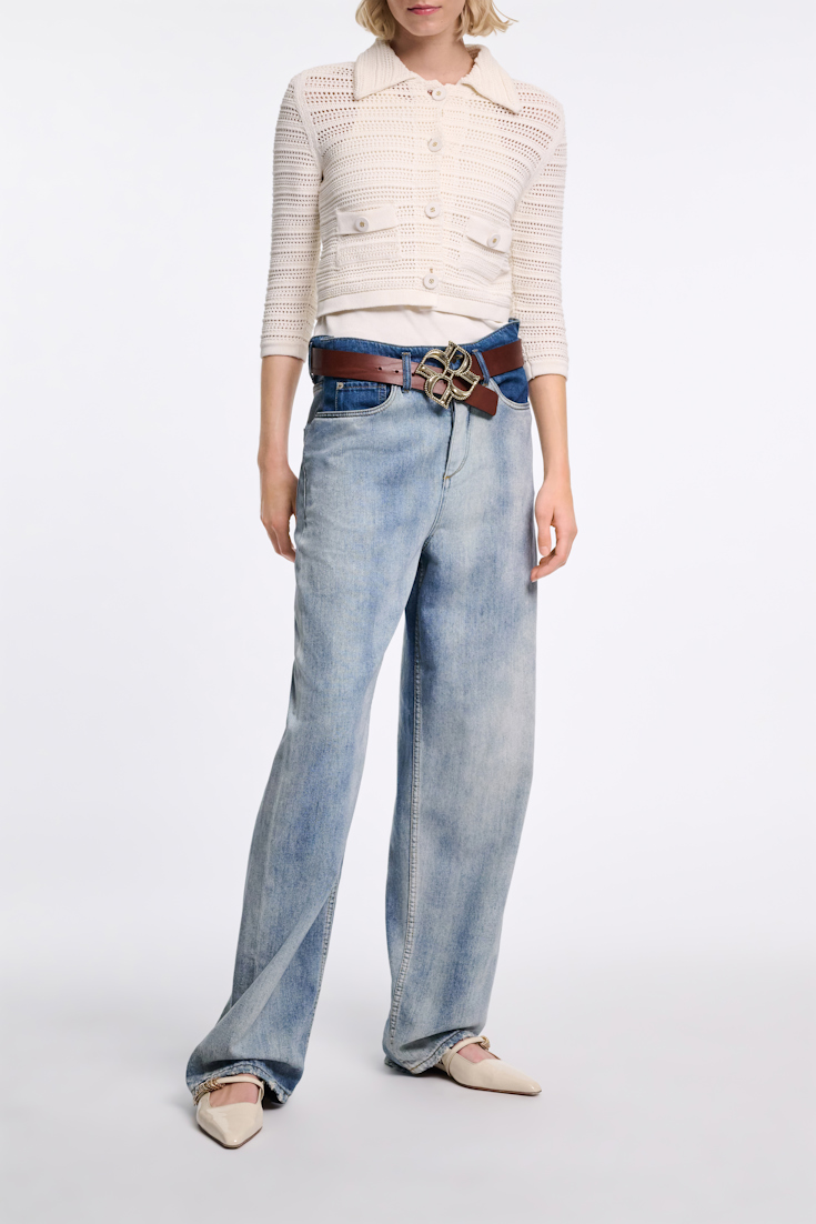 Dorothee Schumacher Pointelle knit jacket creamwhite