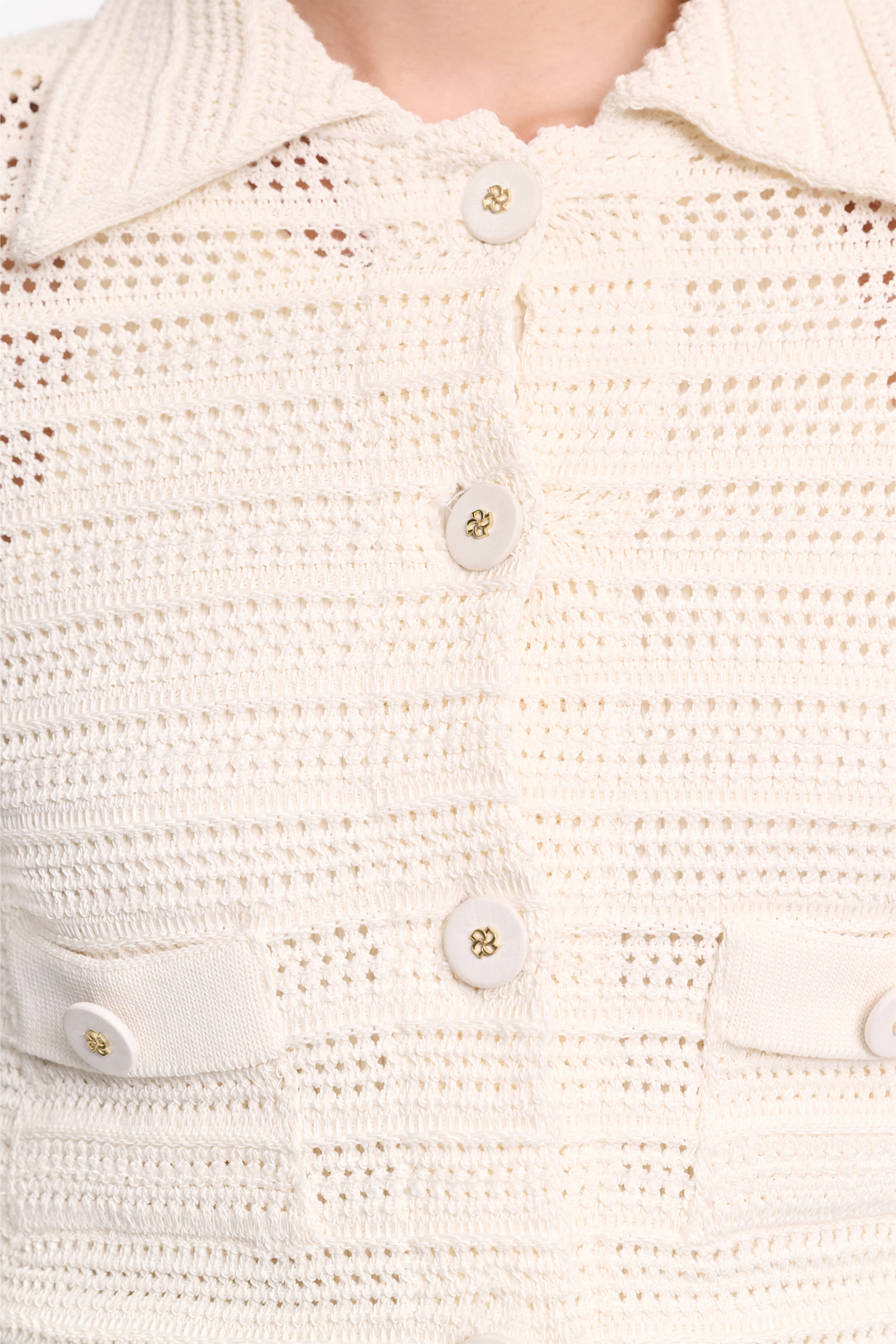 Dorothee Schumacher Pointelle knit jacket creamwhite