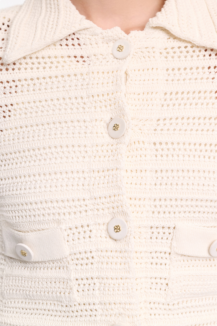 Dorothee Schumacher Pointelle knit jacket creamwhite