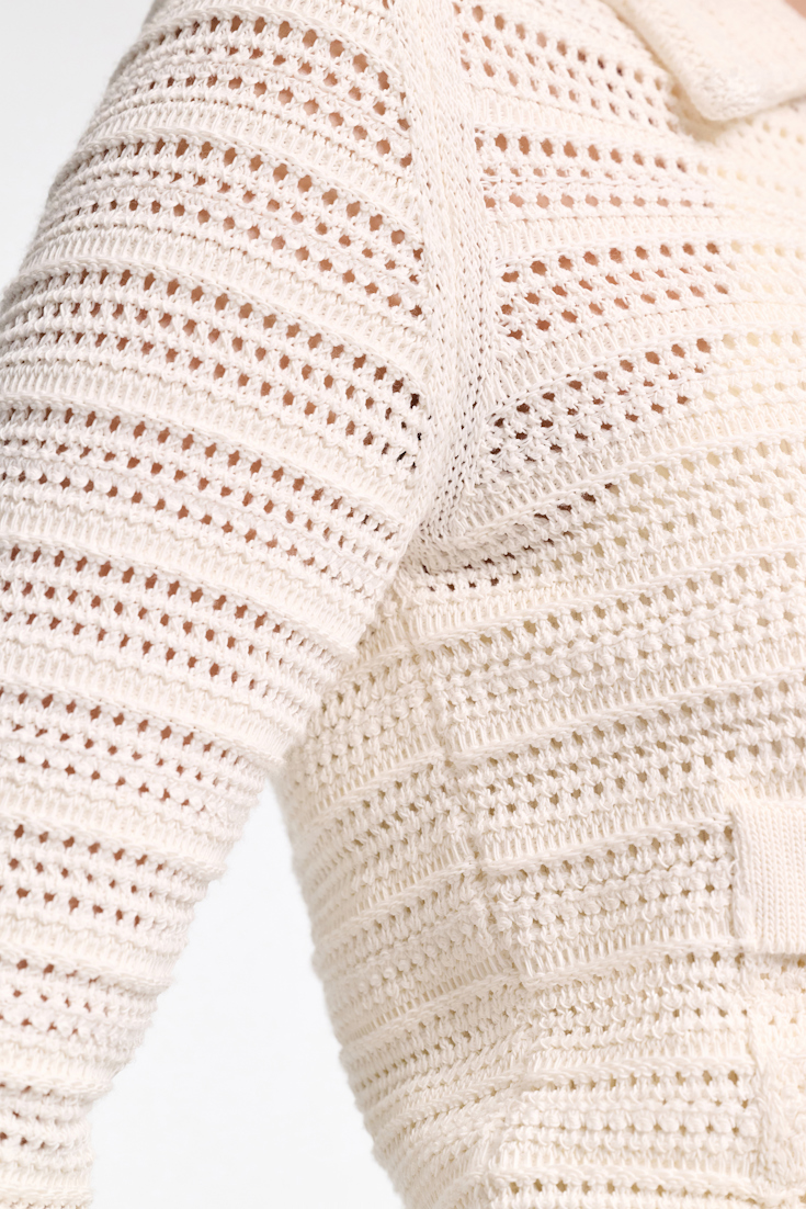 Dorothee Schumacher Pointelle knit jacket creamwhite