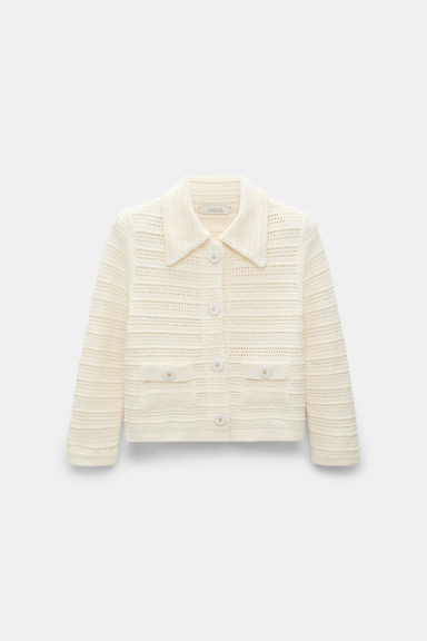 Dorothee Schumacher Pointelle knit jacket creamwhite