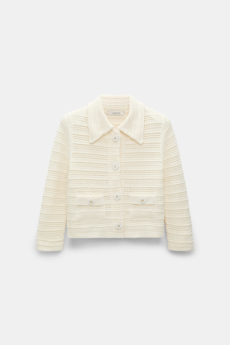 Dorothee Schumacher Pointelle knit jacket creamwhite