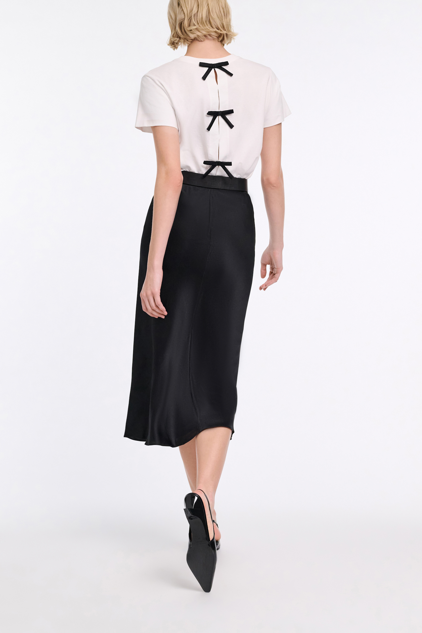 Dorothee Schumacher T-shirt with satin bows on the back pure white