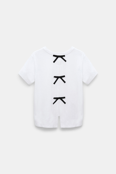 Dorothee Schumacher T-shirt with satin bows on the back pure white