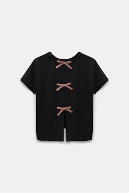 Dorothee Schumacher T-shirt with satin bows on the back pure black