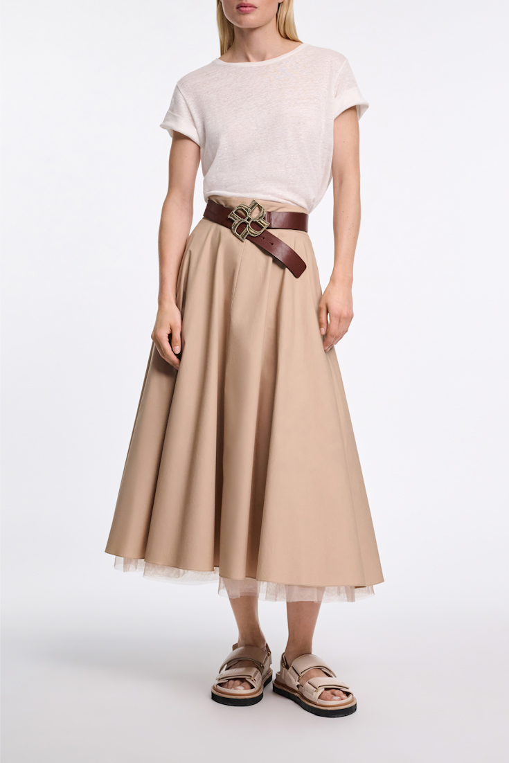 Dorothee Schumacher Short sleeve hemp T-shirt camellia white