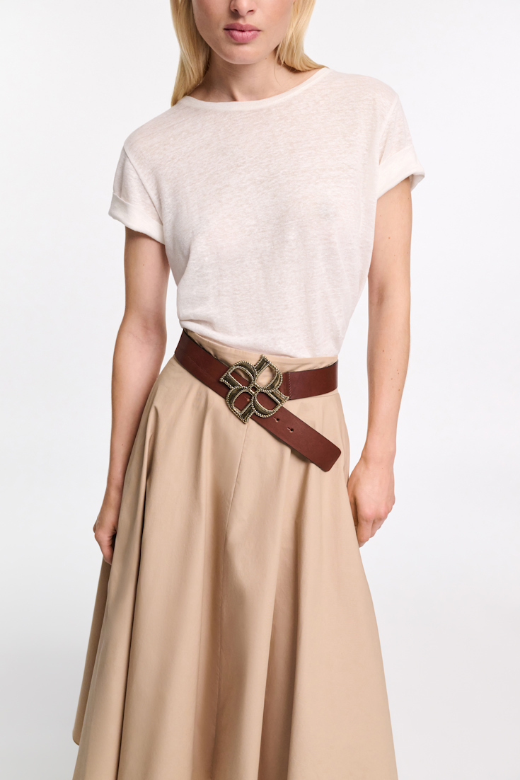 Dorothee Schumacher Short sleeve hemp T-shirt camellia white