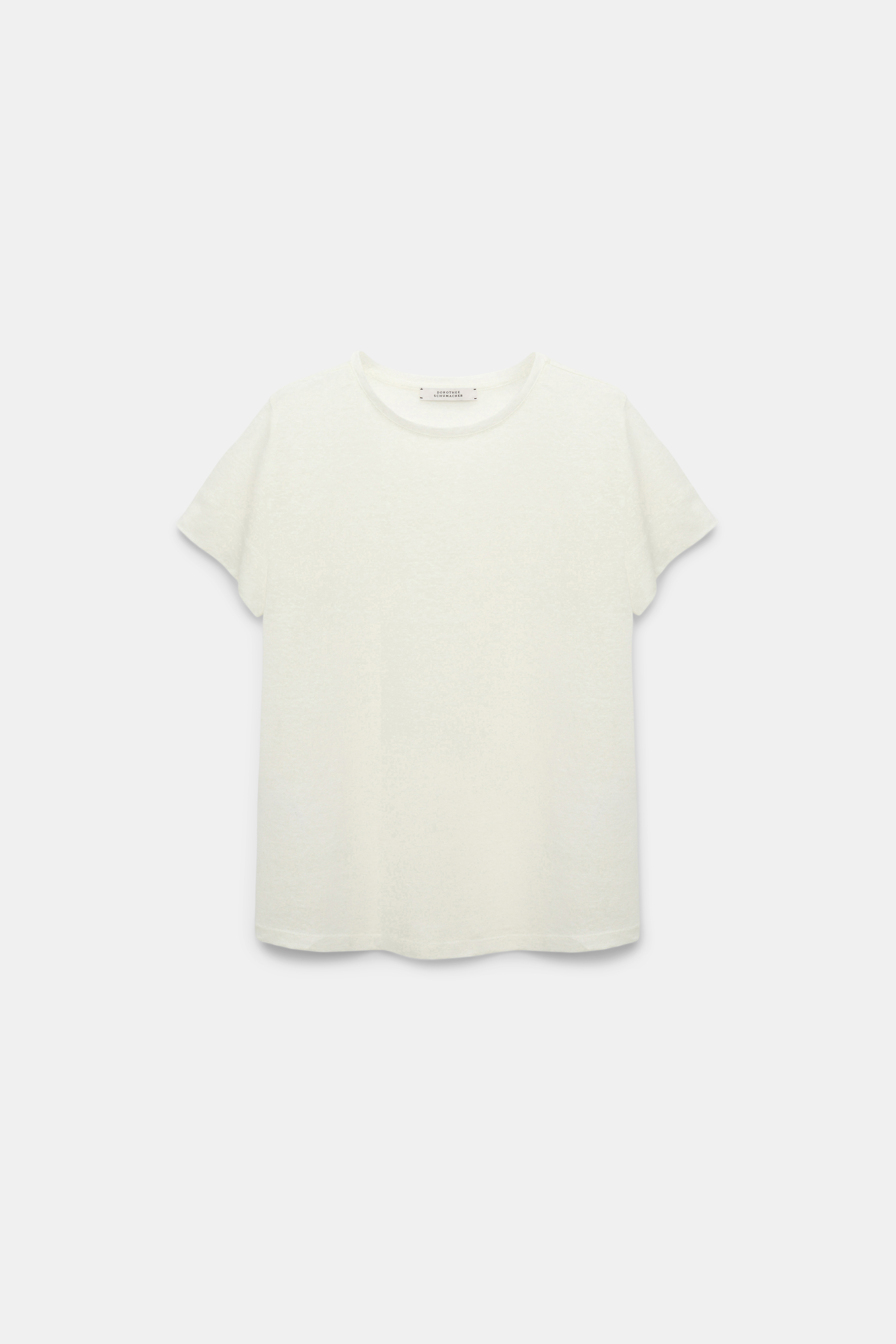 Dorothee Schumacher T-Shirt aus Hanf mit Rundhalsausschnitt camellia white