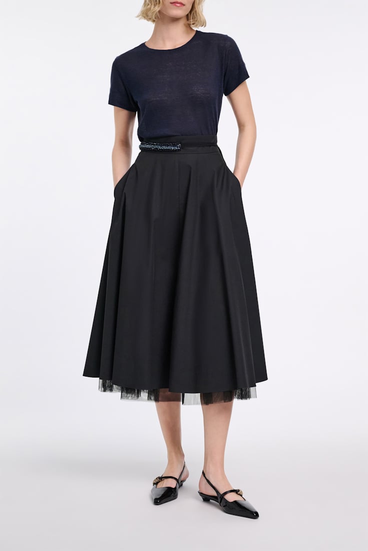 Dorothee Schumacher Short sleeve hemp T-shirt dark navy