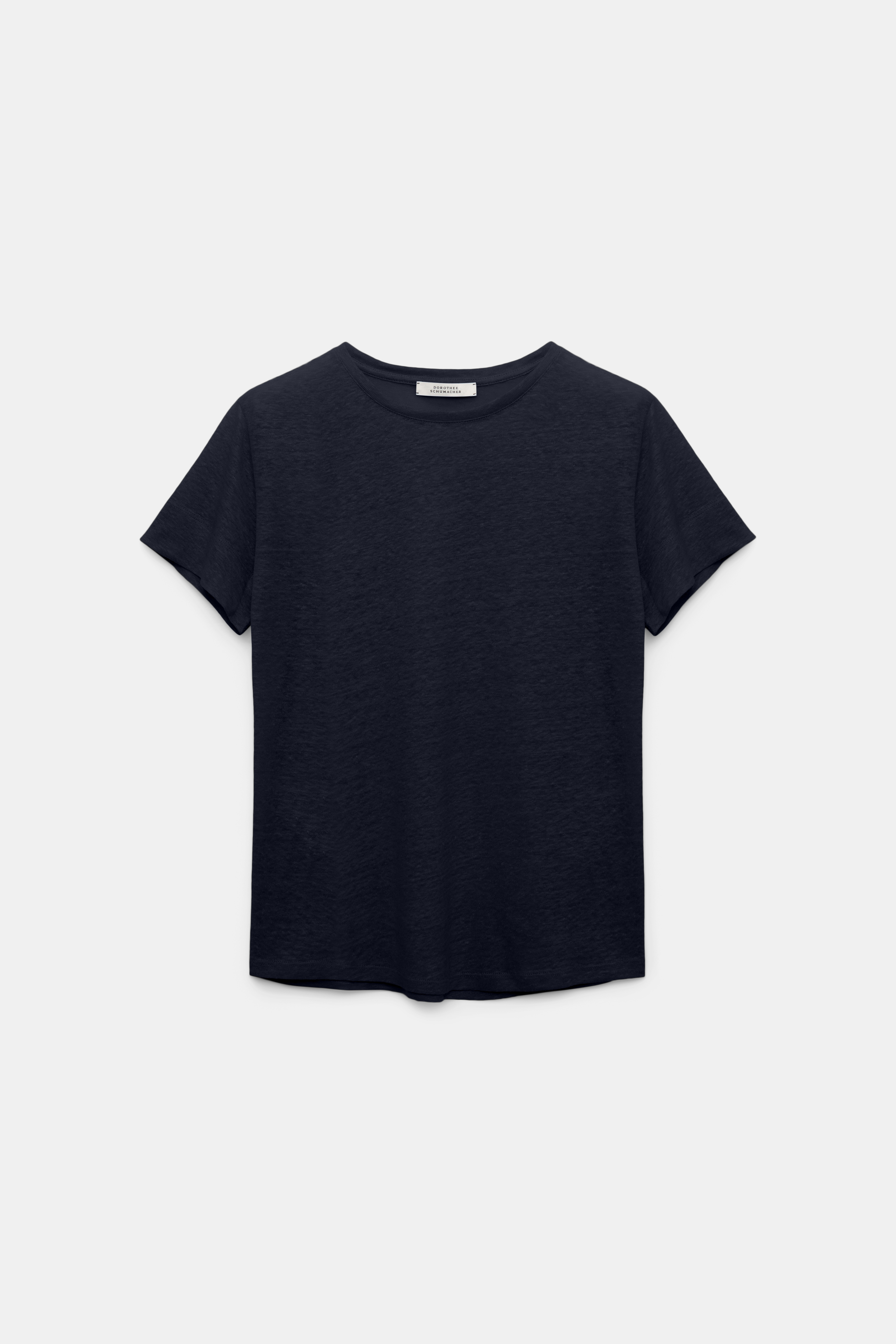 Dorothee Schumacher Short sleeve hemp T-shirt dark navy