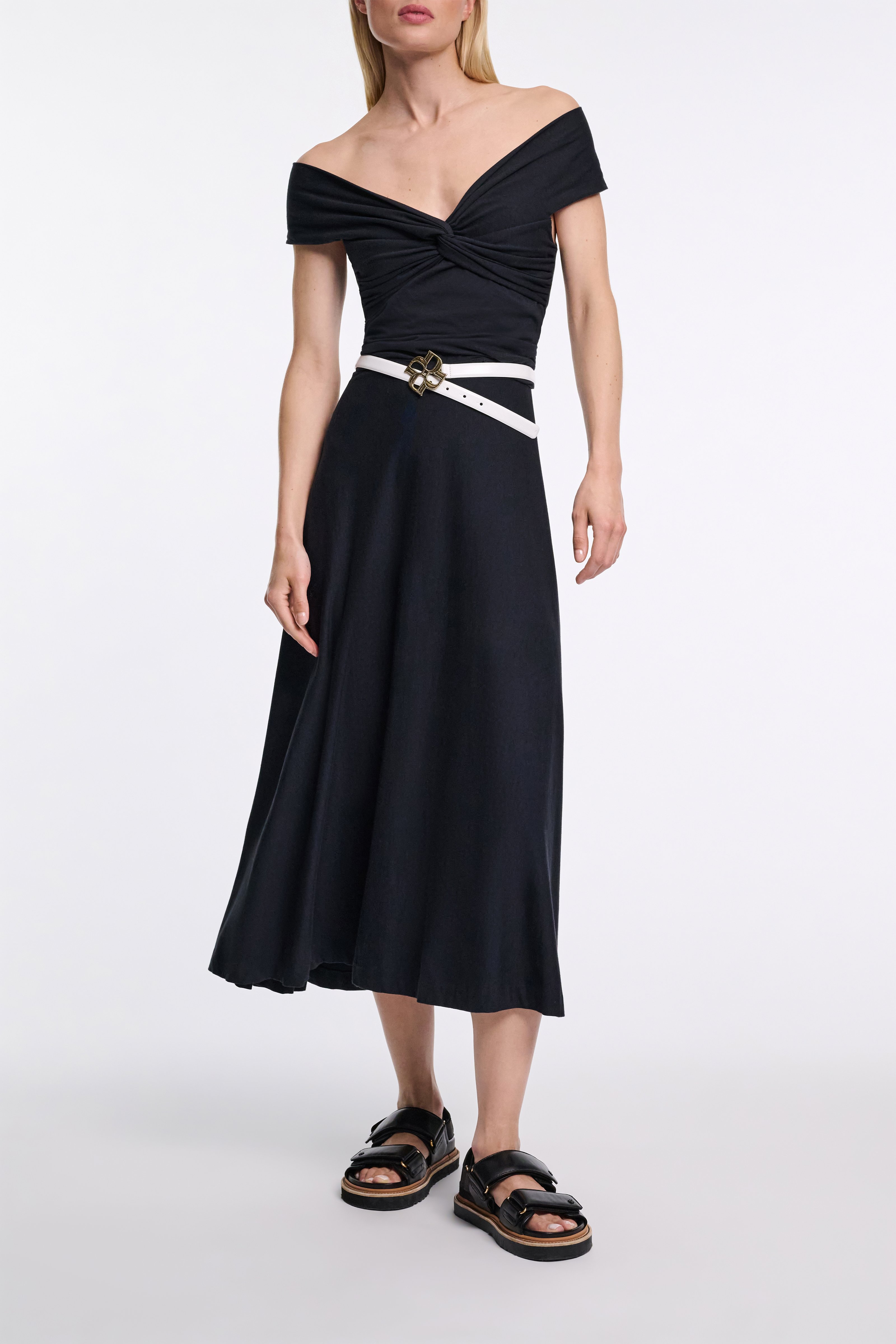 ワンピース Riu Tulle raffle docking knit dress Tulle raffle docking knit dress – Riu